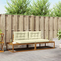 Outdoor-Sofagarnitur mit Kissen Natur und Creme