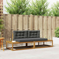 Outdoor-Sofagarnitur mit Kissen Natur und Anthrazit