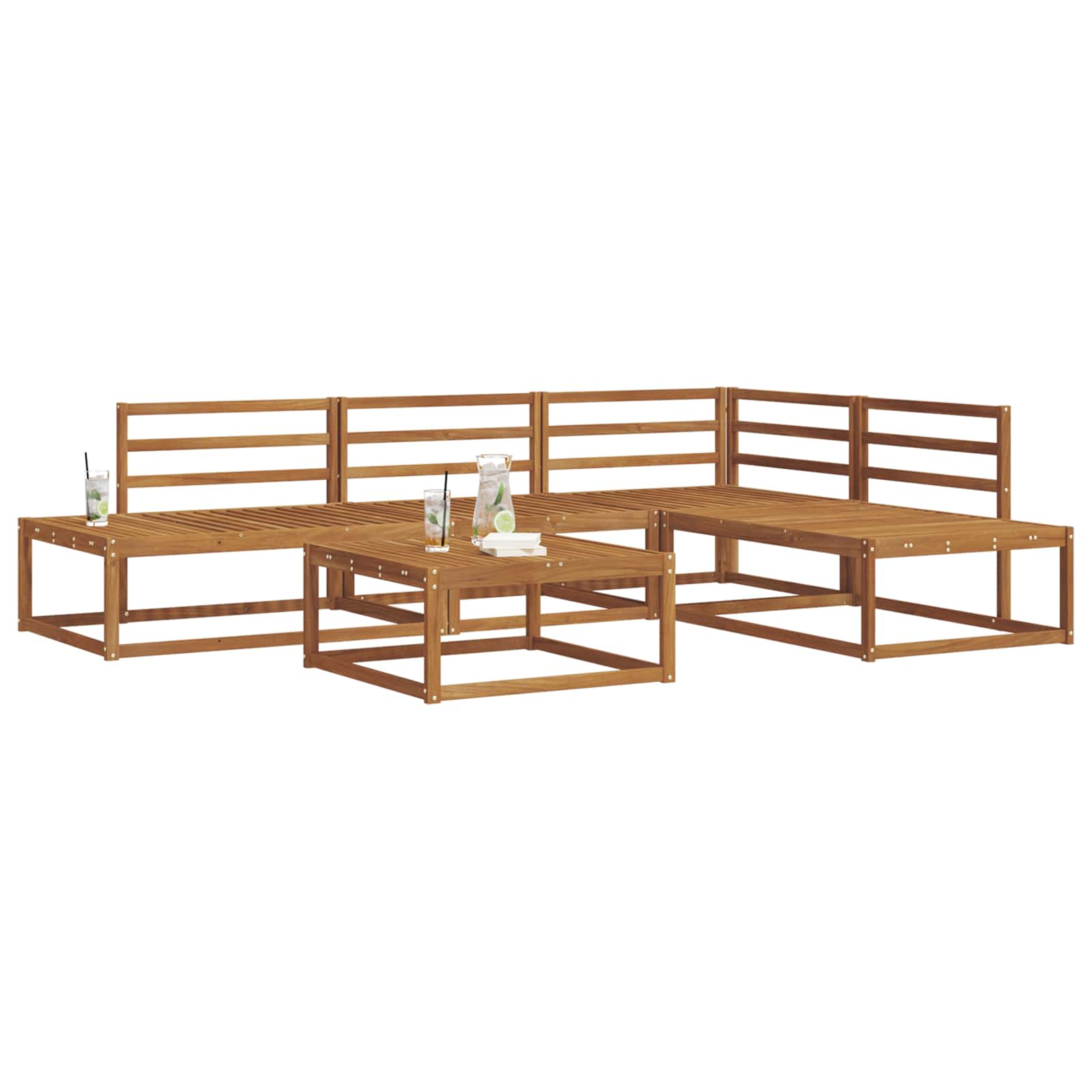 Outdoor-Sofagarnitur Natur Massivholz Akazie