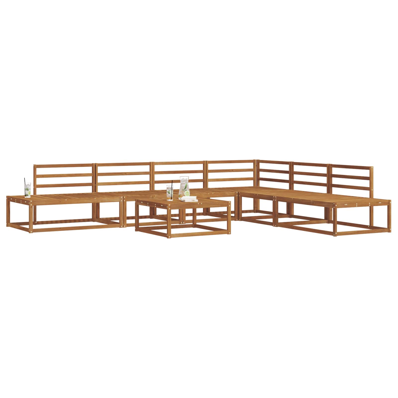 Outdoor-Sofagarnitur Natur Massivholz Akazie