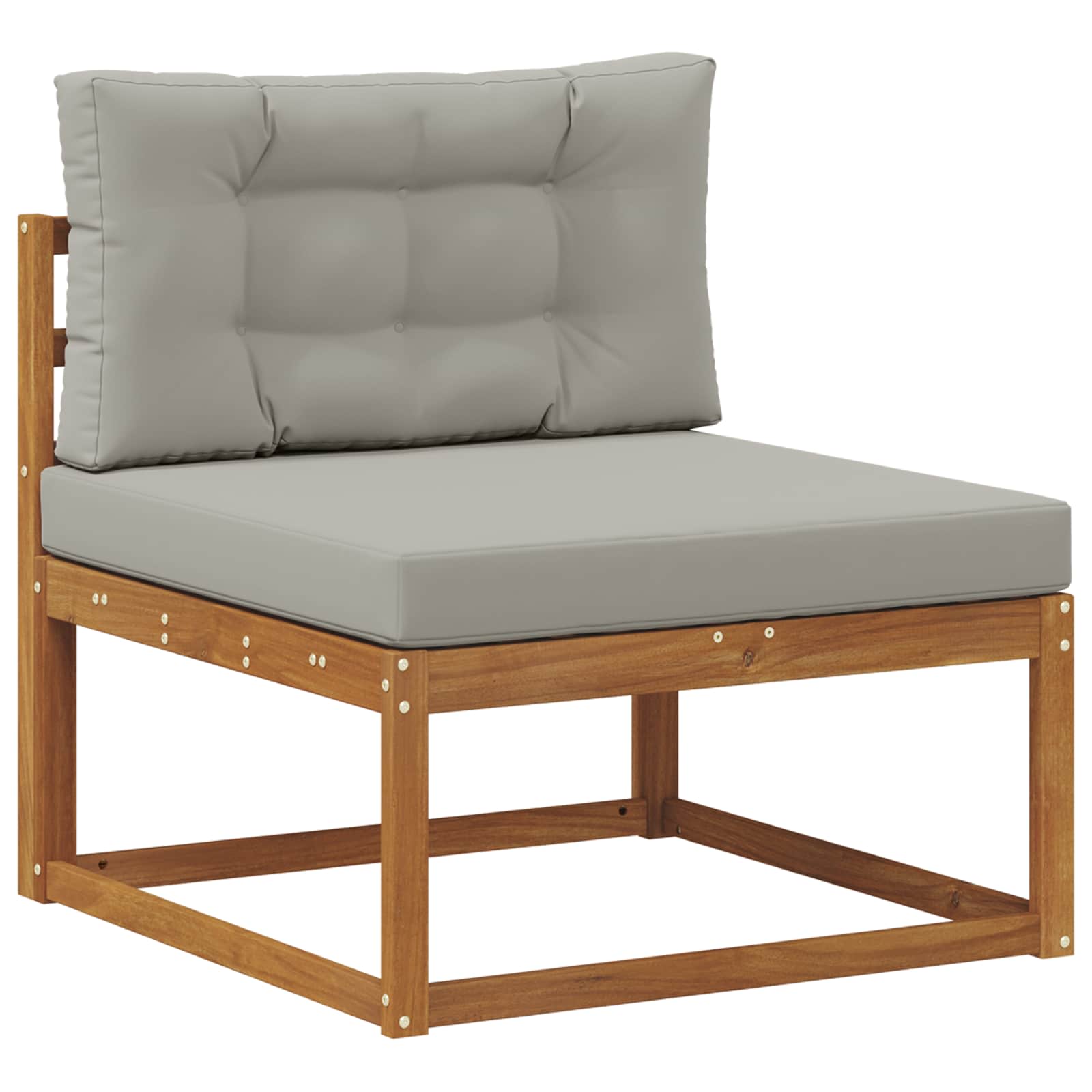 Outdoor-Sofagarnitur mit Kissen 9 pcs Natürlich und Hellgrau