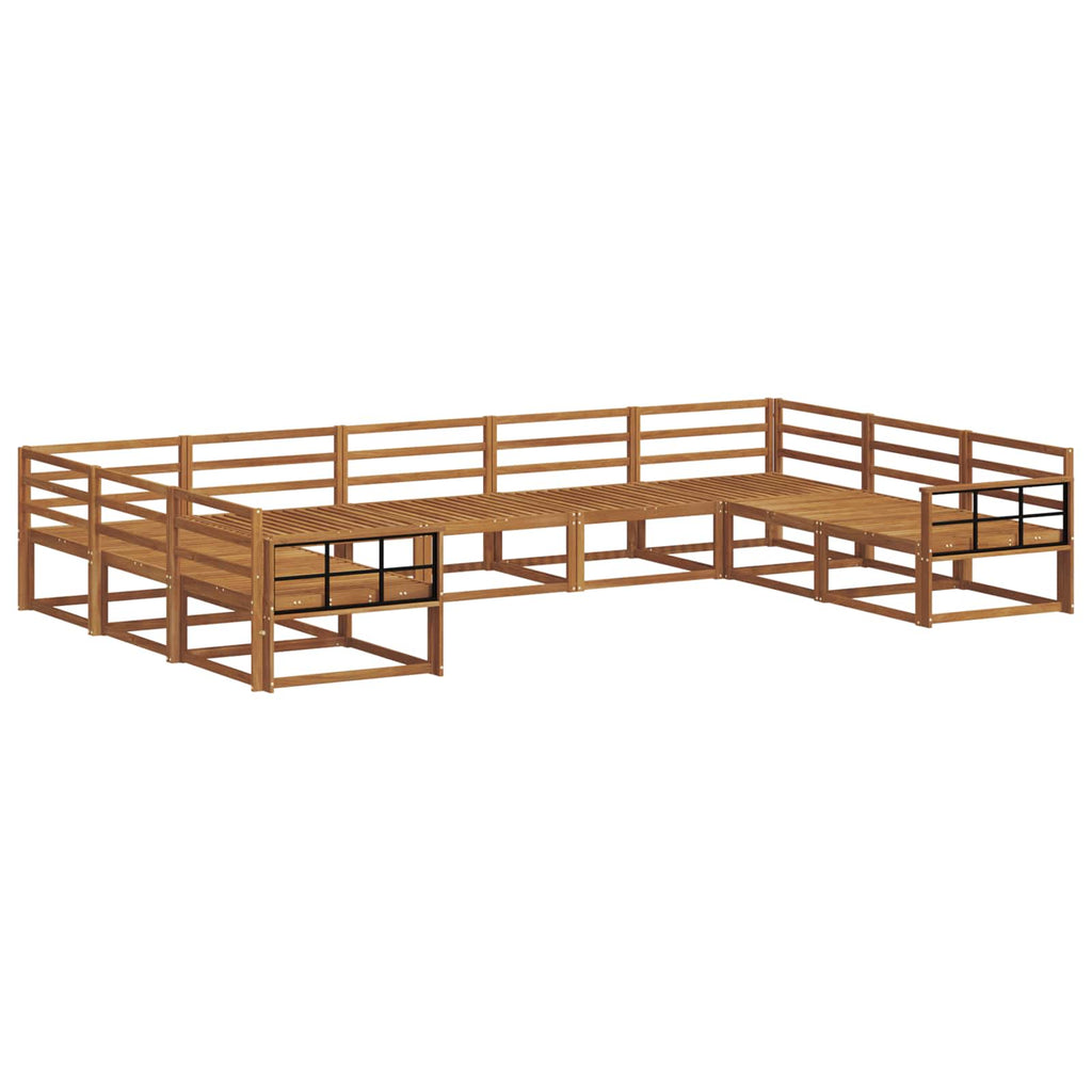 Outdoor-Sofagarnitur 9 pcs Natur Massivholz Akazie