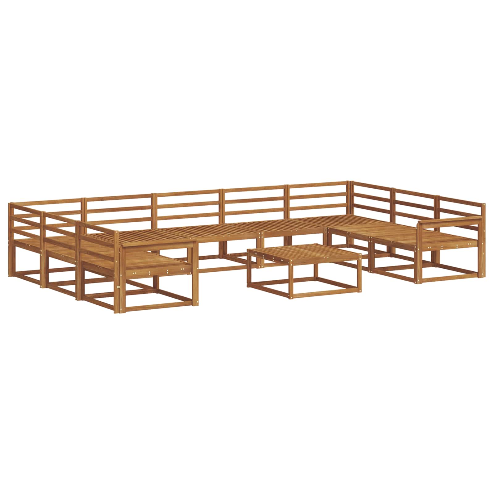 Outdoor-Sofagarnitur 10 pcs Natur Massivholz Akazie