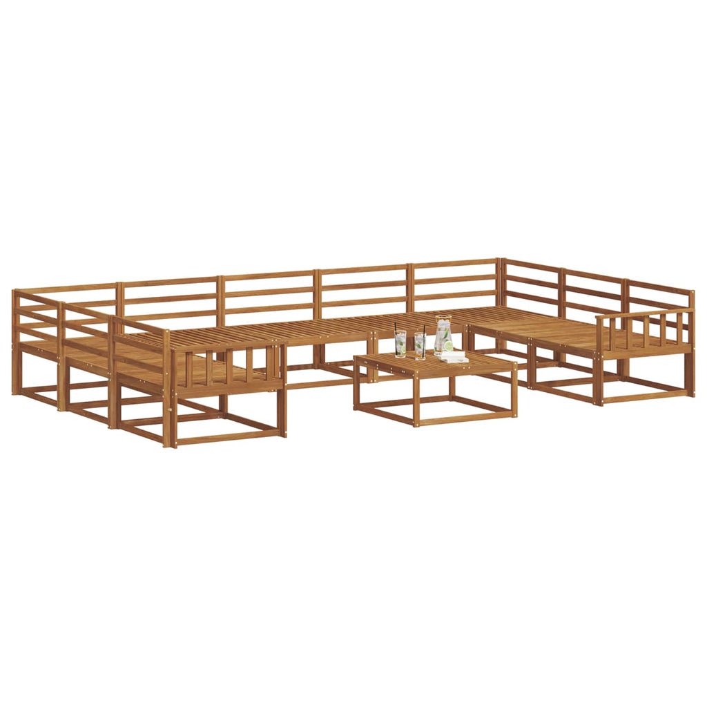 Outdoor-Sofagarnitur 10 pcs Natur Massivholz Akazie