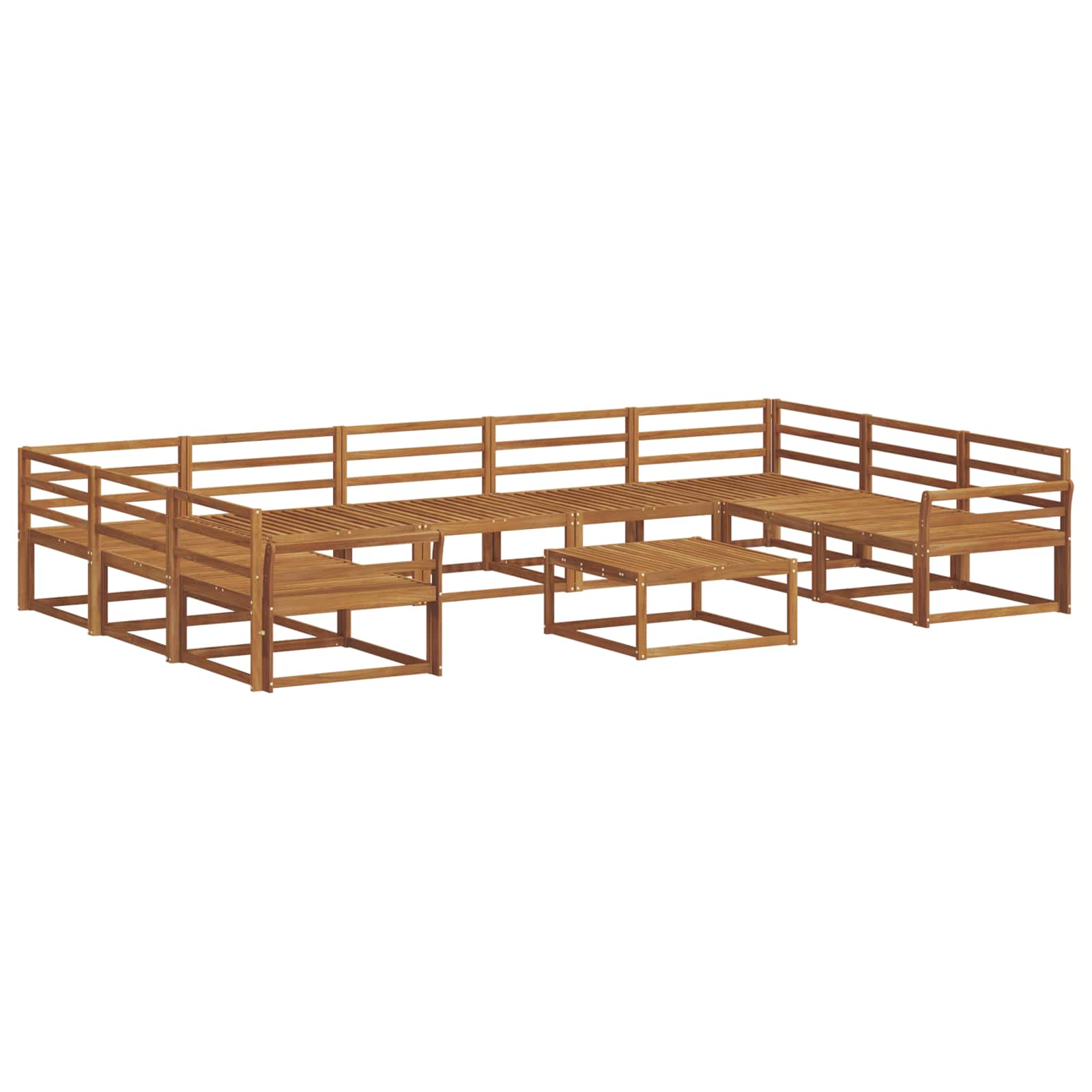 Outdoor-Sofagarnitur 10 pcs Natur Massivholz Akazie