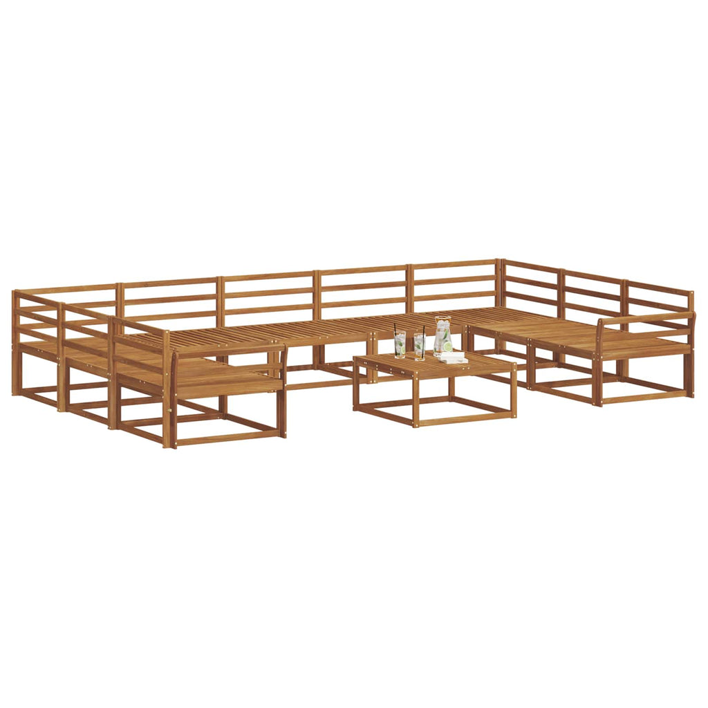 Outdoor-Sofagarnitur 10 pcs Natur Massivholz Akazie