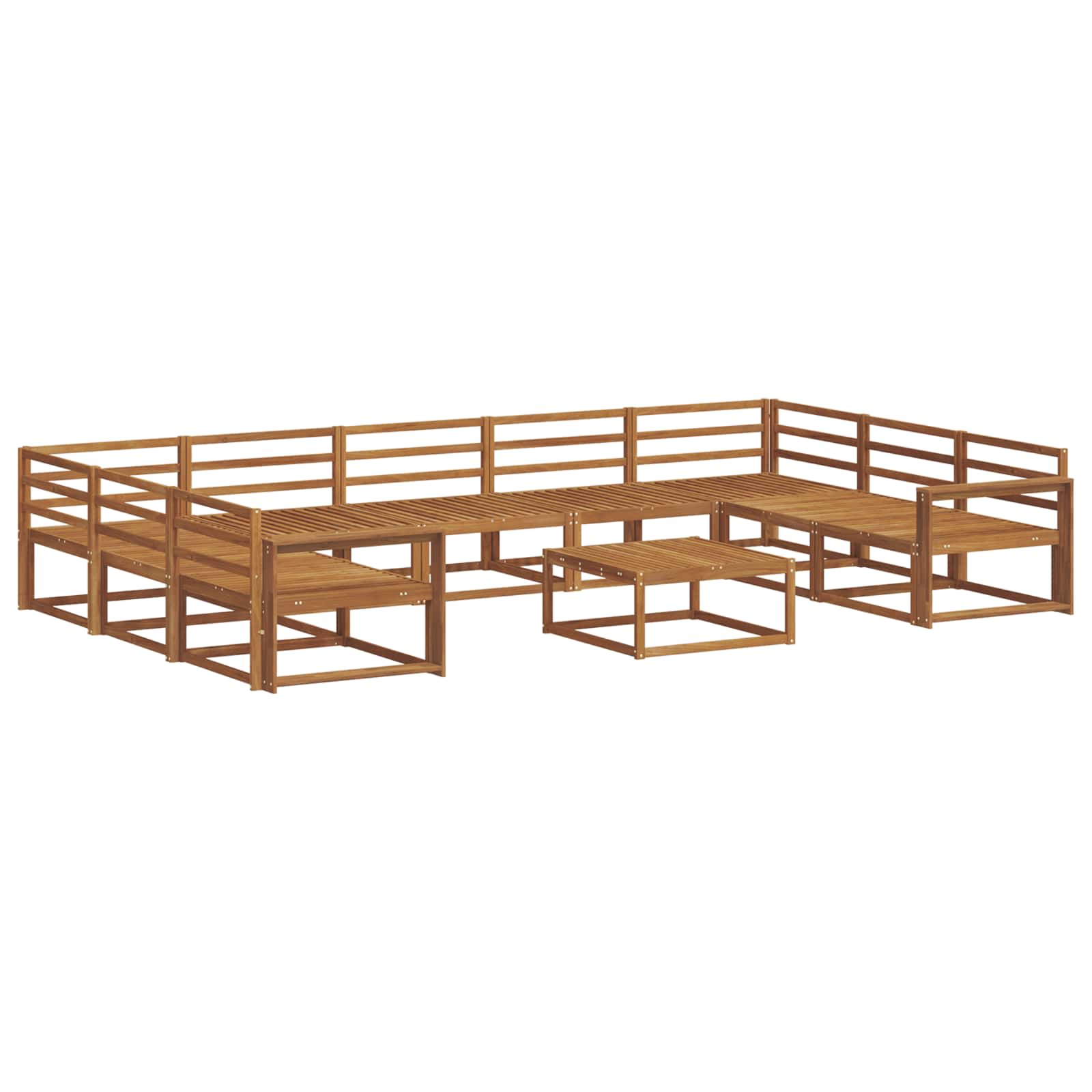 Outdoor-Sofagarnitur 10 pcs Natur Massivholz Akazie