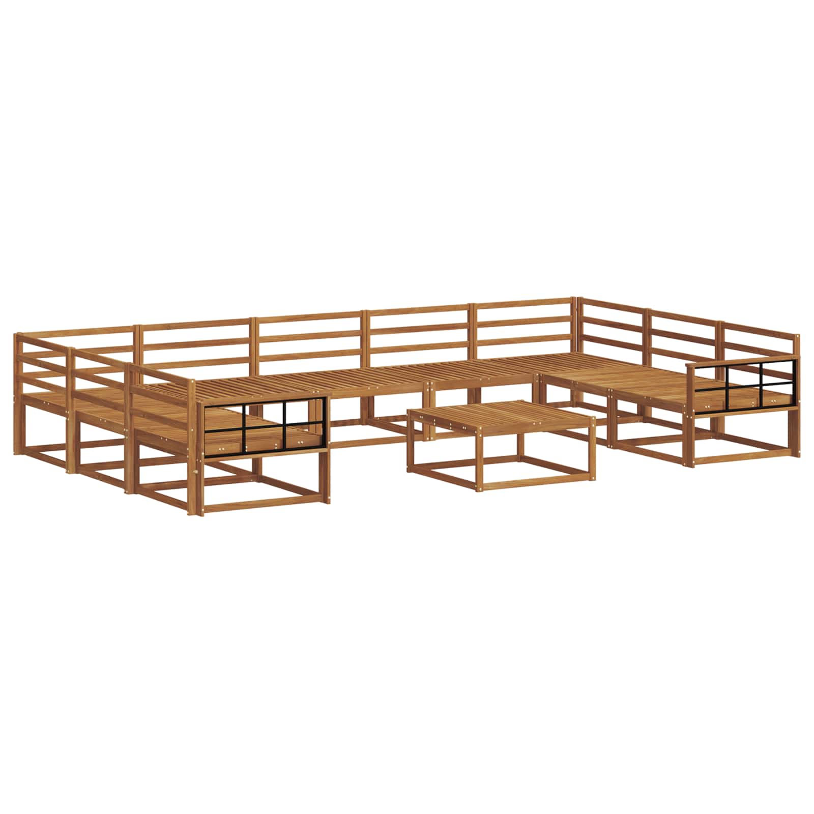 Outdoor-Sofagarnitur 10 pcs Natur Massivholz Akazie