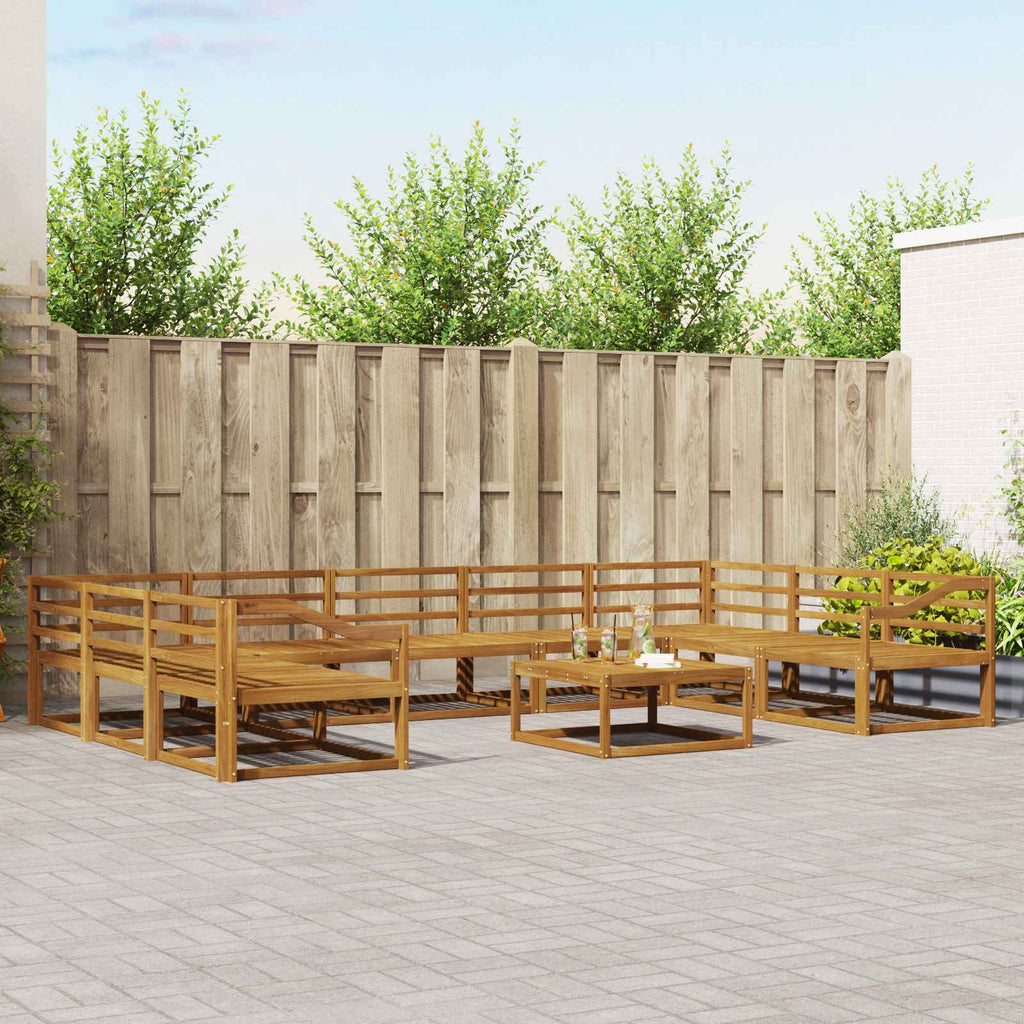 Outdoor-Sofagarnitur 10 pcs Natur Massivholz Akazie