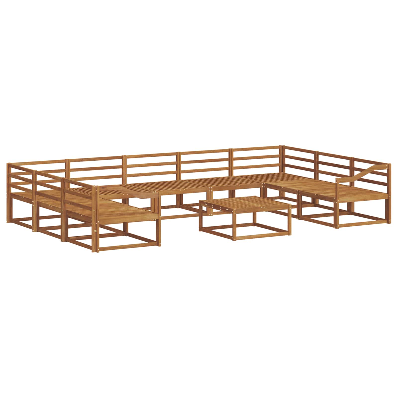 Outdoor-Sofagarnitur 10 pcs Natur Massivholz Akazie