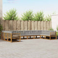 Outdoor-Sofagarnitur mit Kissen 10 pcs Natürlich und Hellgrau