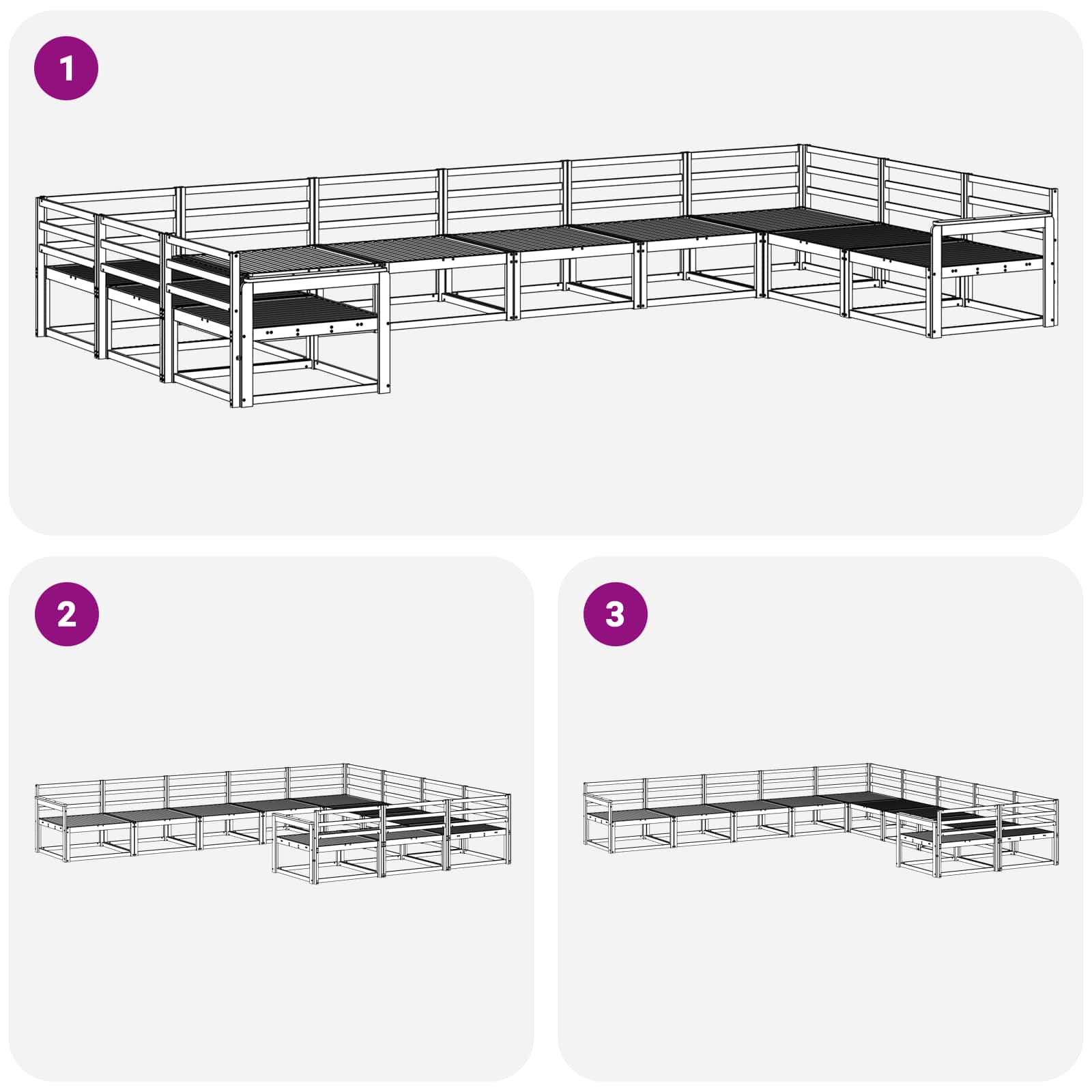 Outdoor-Sofagarnitur 10 pcs Natur Massivholz Akazie