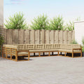 Outdoor-Sofagarnitur mit Kissen 10 pcs Natur und Beige
