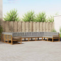 Outdoor-Sofagarnitur mit Kissen 10 pcs Natürlich und Hellgrau