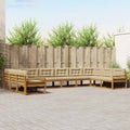 Outdoor-Sofagarnitur mit Kissen 10 pcs Natur und Beige