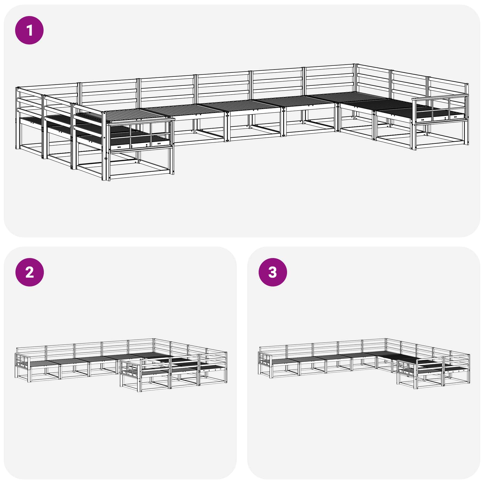 Outdoor-Sofagarnitur 10 pcs Natur Massivholz Akazie