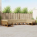 Outdoor-Sofagarnitur mit Kissen 10 pcs Natur und Beige