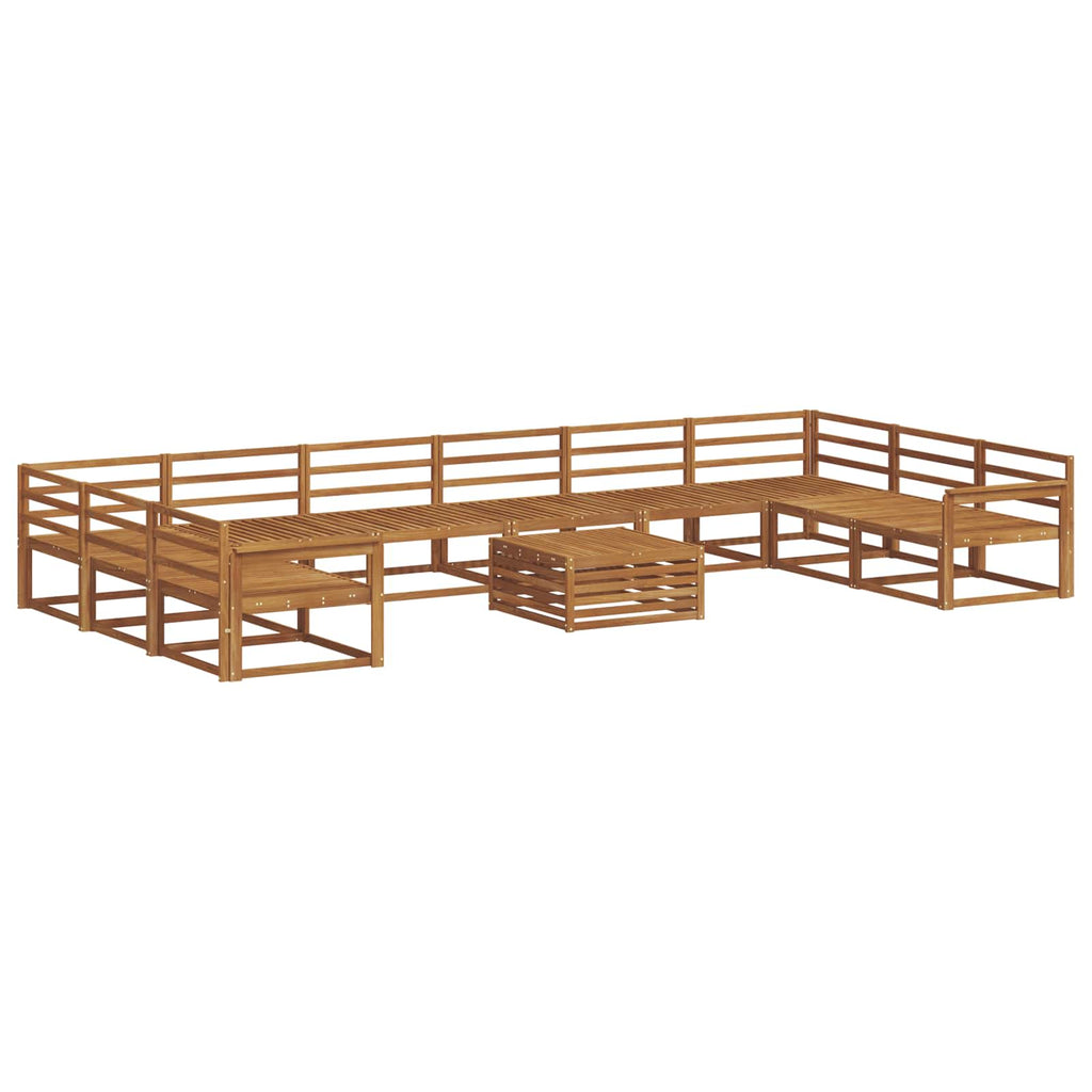Outdoor-Sofagarnitur 11 pcs Natur Massivholz Akazie