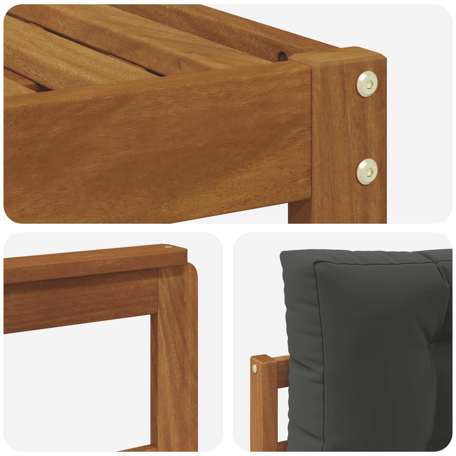 Outdoor-Sofagarnitur mit Kissen 11 pcs Natur und Anthrazit