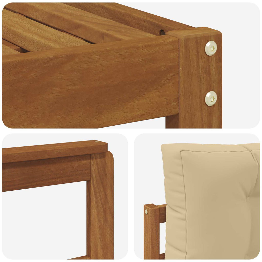 Outdoor-Sofagarnitur mit Kissen 11 pcs Natur und Beige