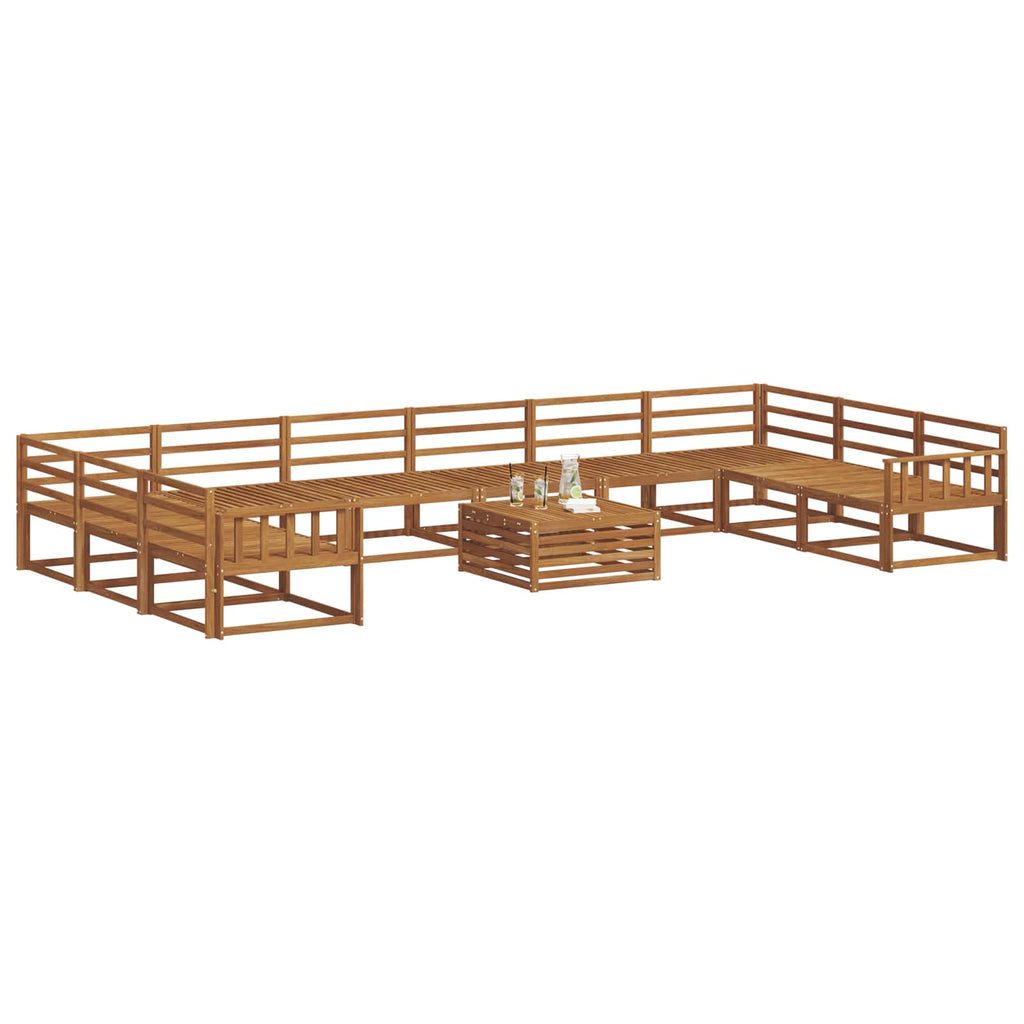 Outdoor-Sofagarnitur 11 pcs Natur Massivholz Akazie
