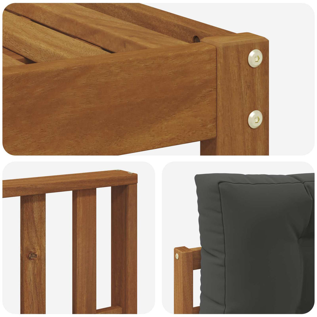 Outdoor-Sofagarnitur mit Kissen 11 pcs Natur und Anthrazit