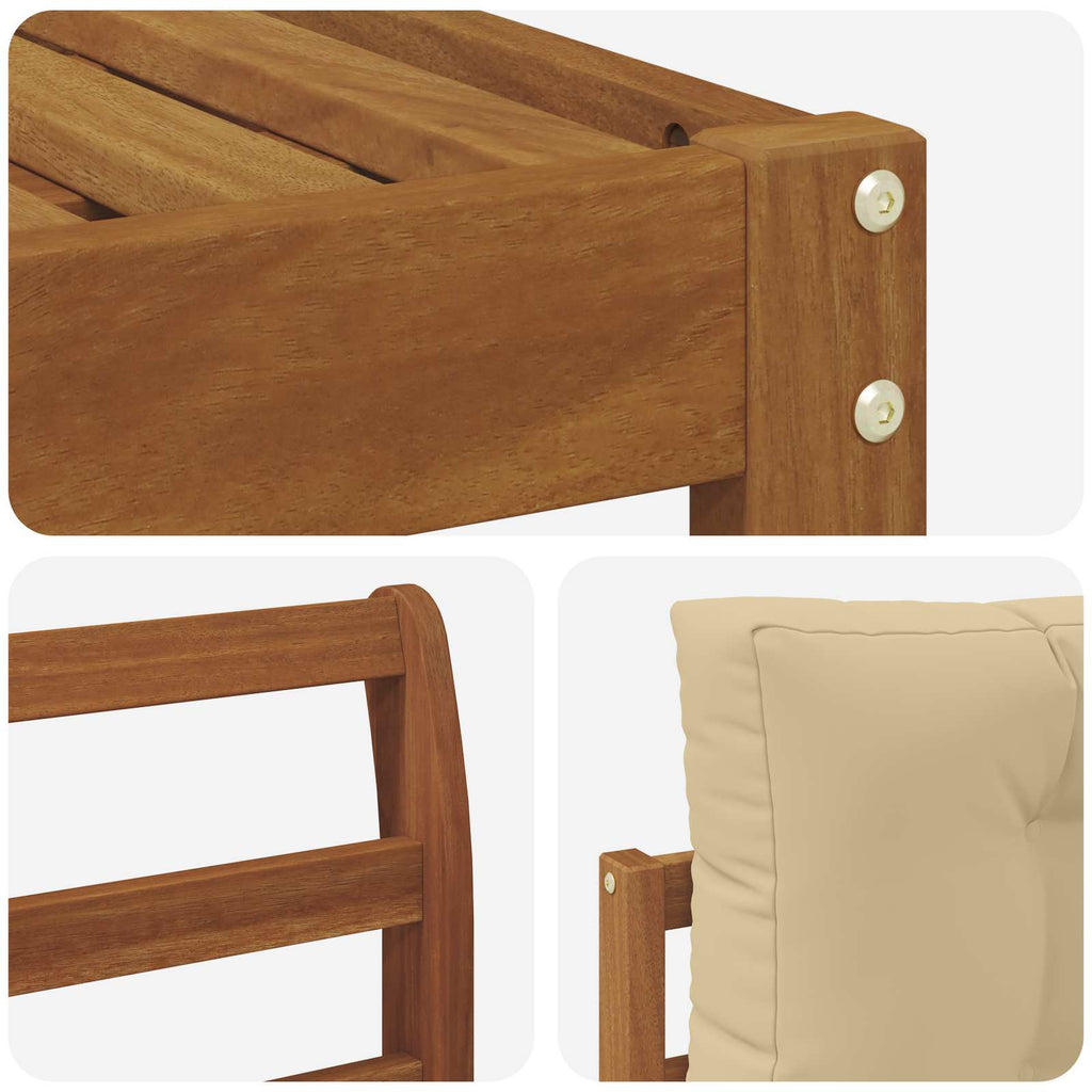 Outdoor-Sofagarnitur mit Kissen 11 pcs Natur und Beige
