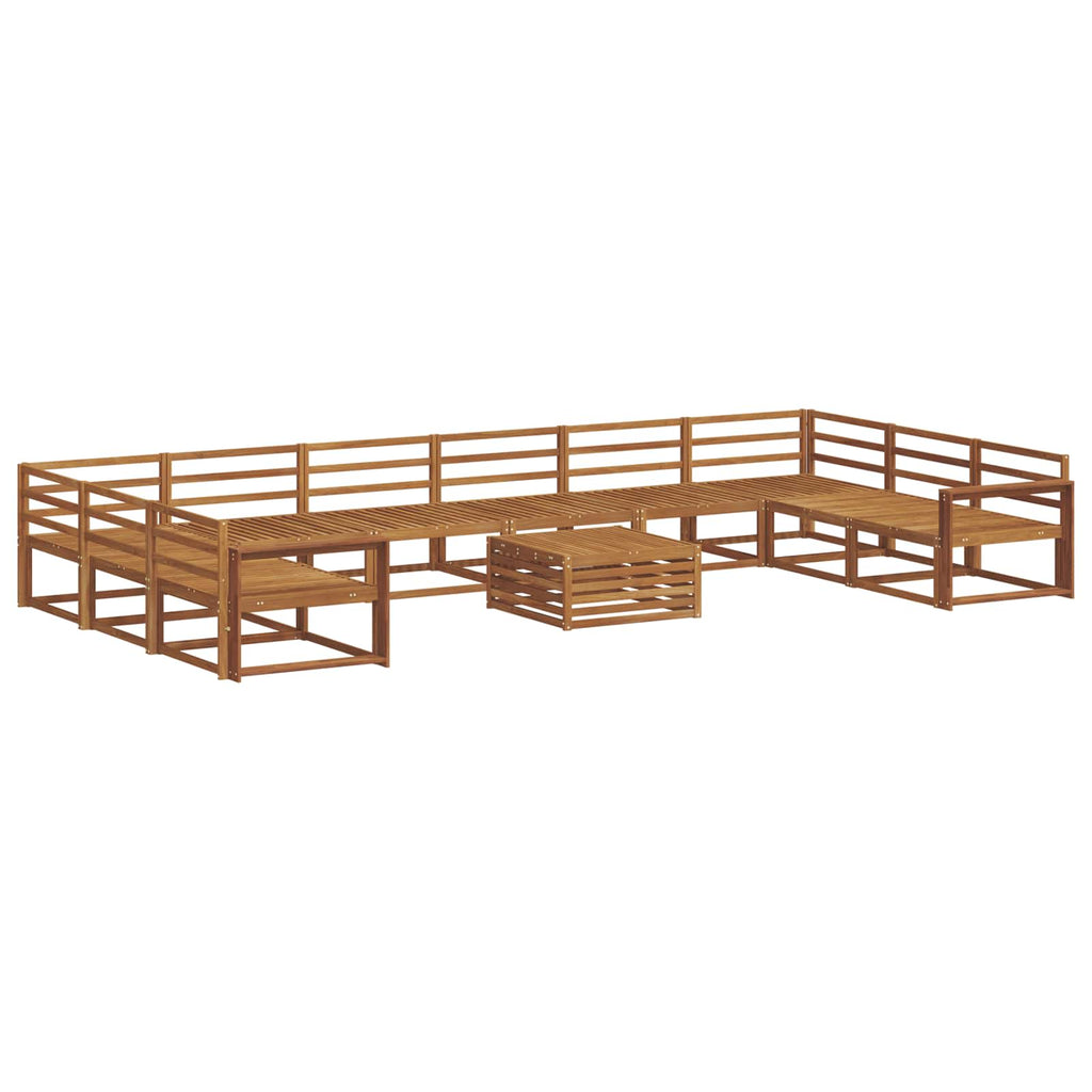 Outdoor-Sofagarnitur 11 pcs Natur Massivholz Akazie