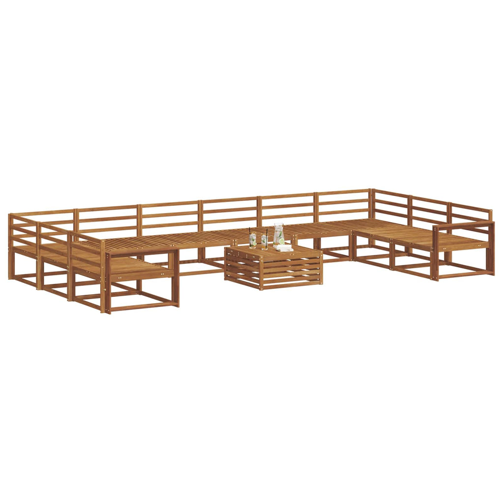 Outdoor-Sofagarnitur 11 pcs Natur Massivholz Akazie