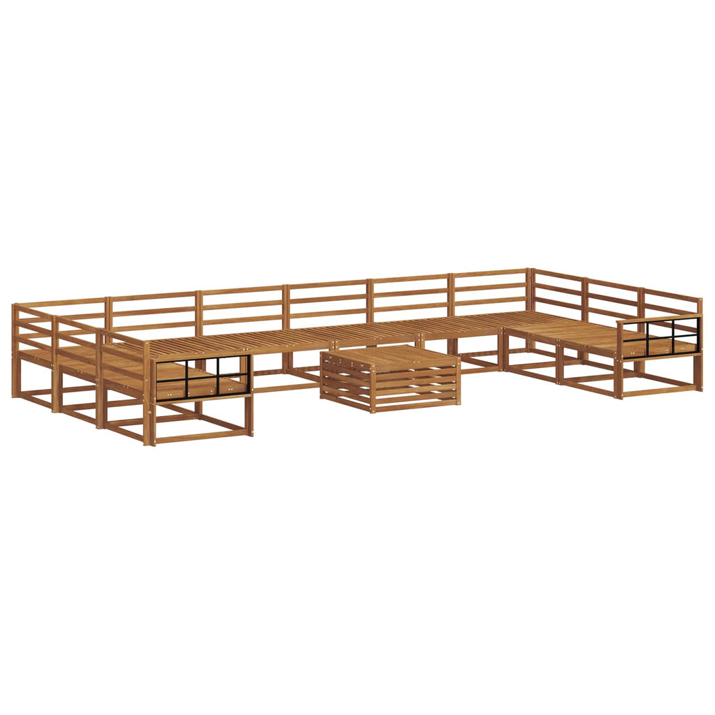 Outdoor-Sofagarnitur 11 pcs Natur Massivholz Akazie
