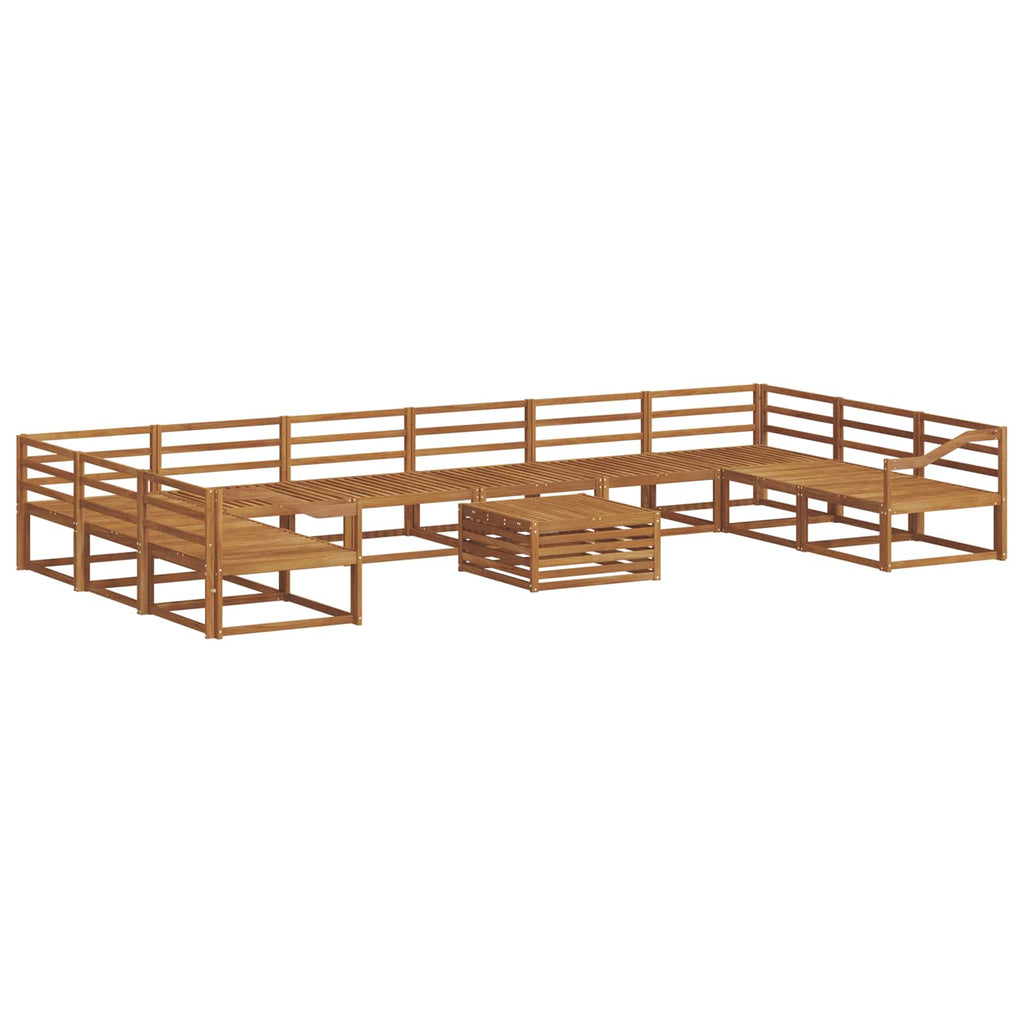 Outdoor-Sofagarnitur 11 pcs Natur Massivholz Akazie