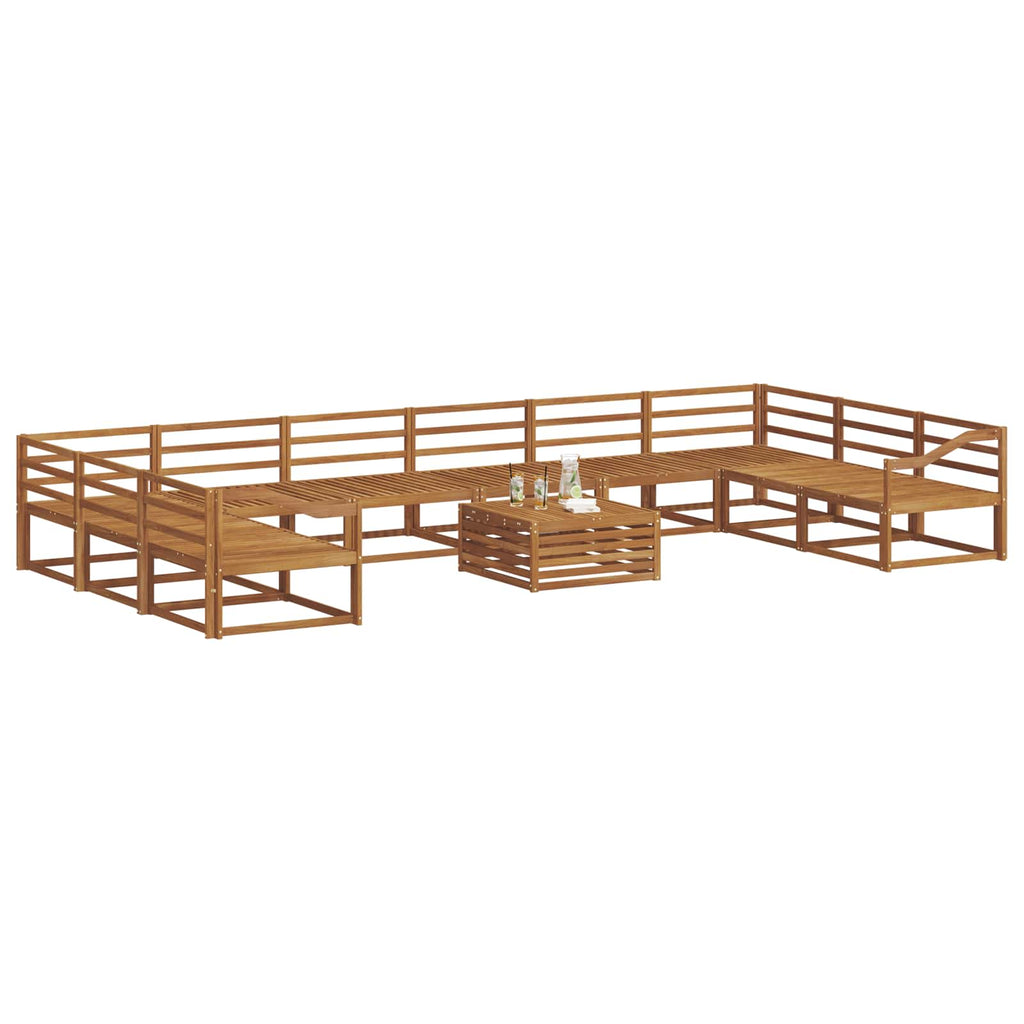 Outdoor-Sofagarnitur 11 pcs Natur Massivholz Akazie