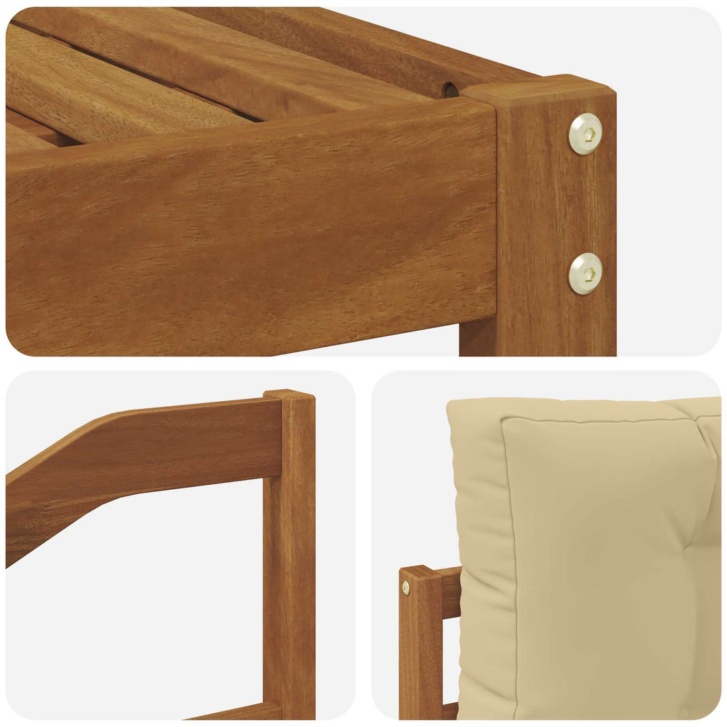 Outdoor-Sofagarnitur mit Kissen 11 pcs Natur und Beige