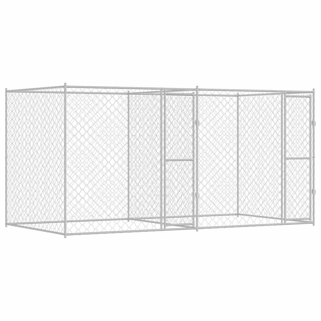 Hundekäfig Silber 400 x 200 x 200 cm Verzinkter Stahl
