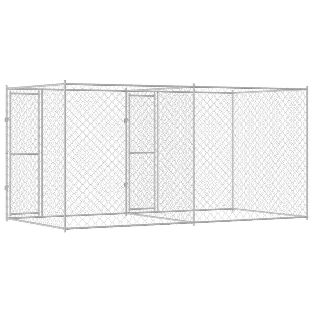 Hundekäfig Silber 400 x 200 x 200 cm Verzinkter Stahl