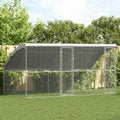 Hühnerkäfig 2 pcs Silber 400 x 200 x 200 cm Verzinkter Stahl