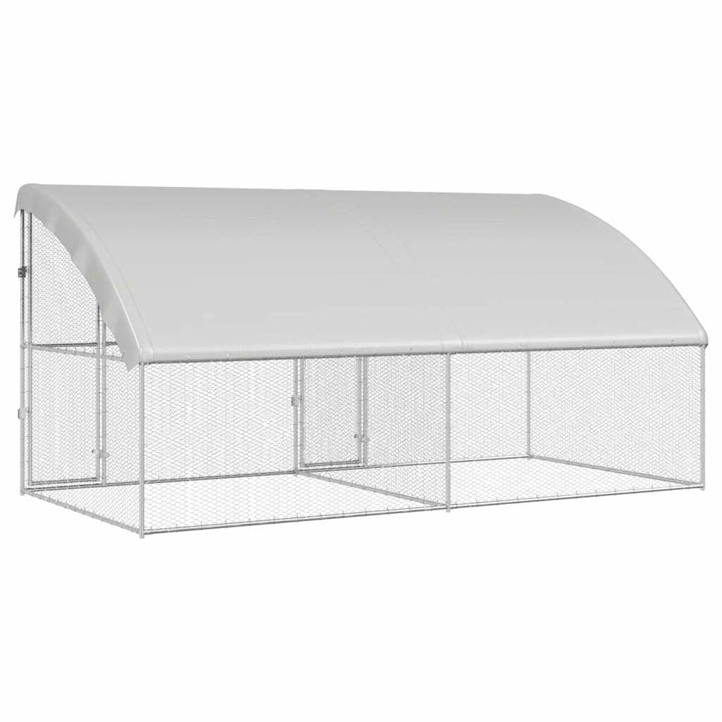 Hühnerkäfig 2 pcs Silber 400 x 200 x 200 cm Verzinkter Stahl