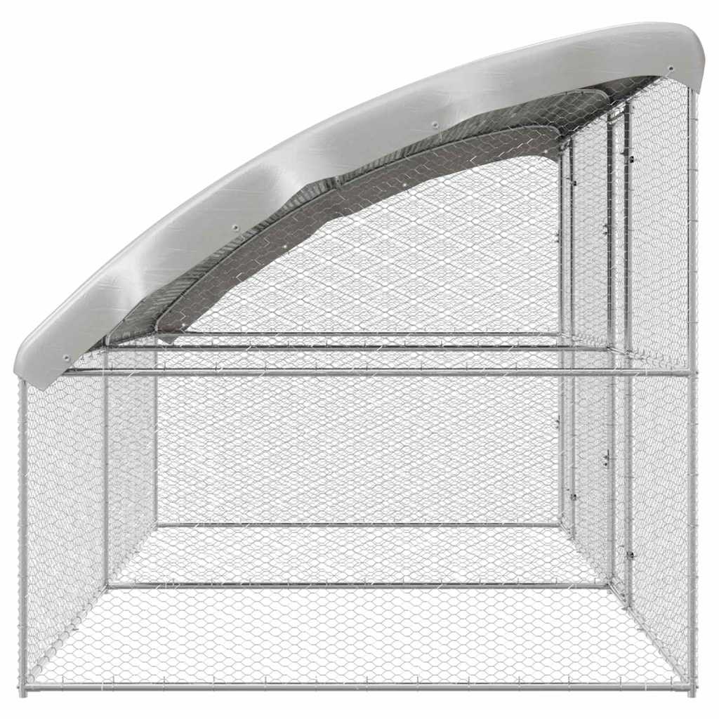 Hühnerkäfig 2 pcs Silber 400 x 200 x 200 cm Verzinkter Stahl