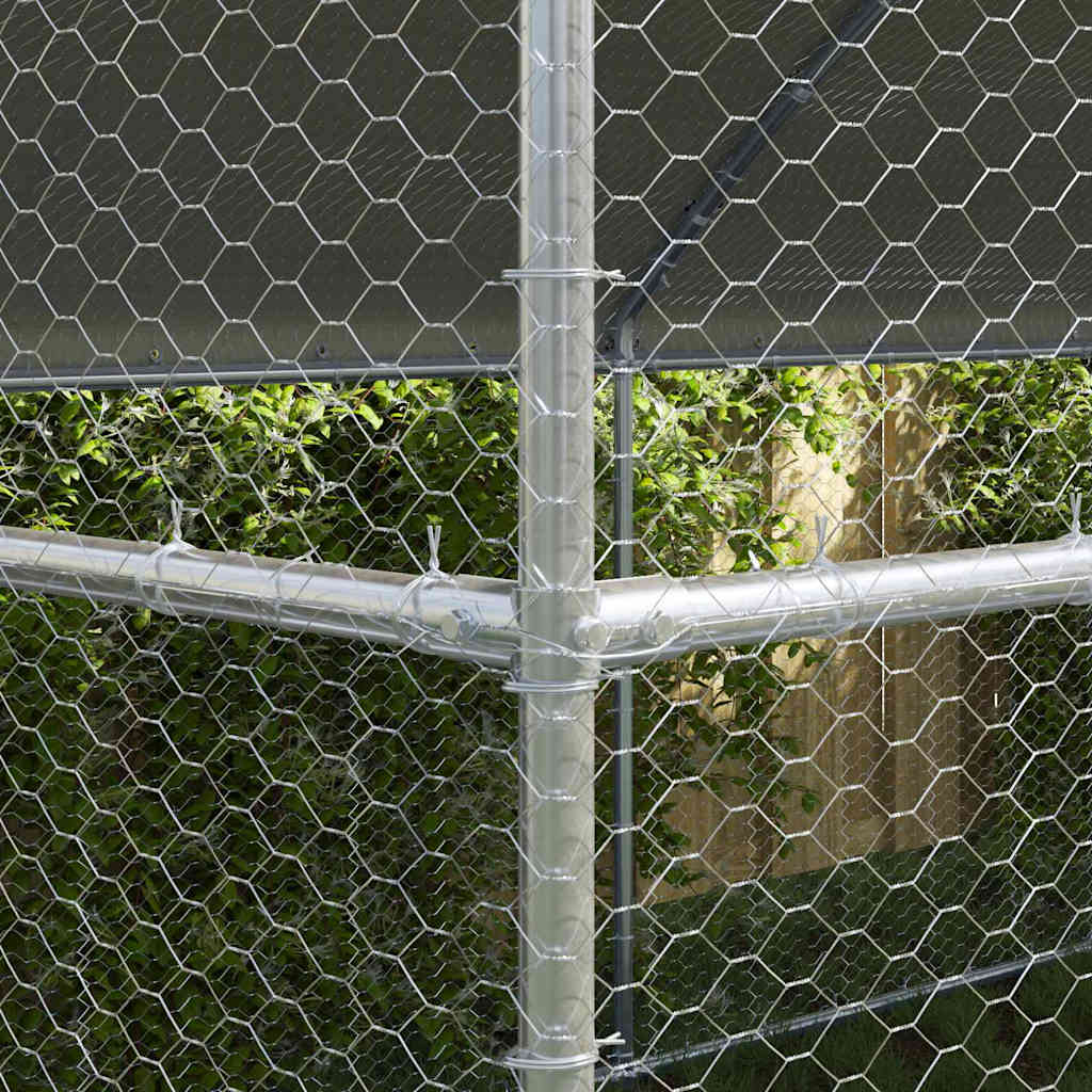 Hühnerkäfig 3 pcs Silber 600 x 200 x 200 cm Verzinkter Stahl