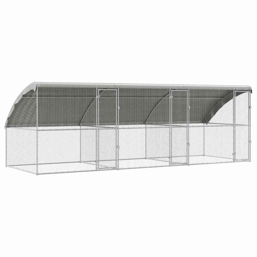 Hühnerkäfig 3 pcs Silber 600 x 200 x 200 cm Verzinkter Stahl