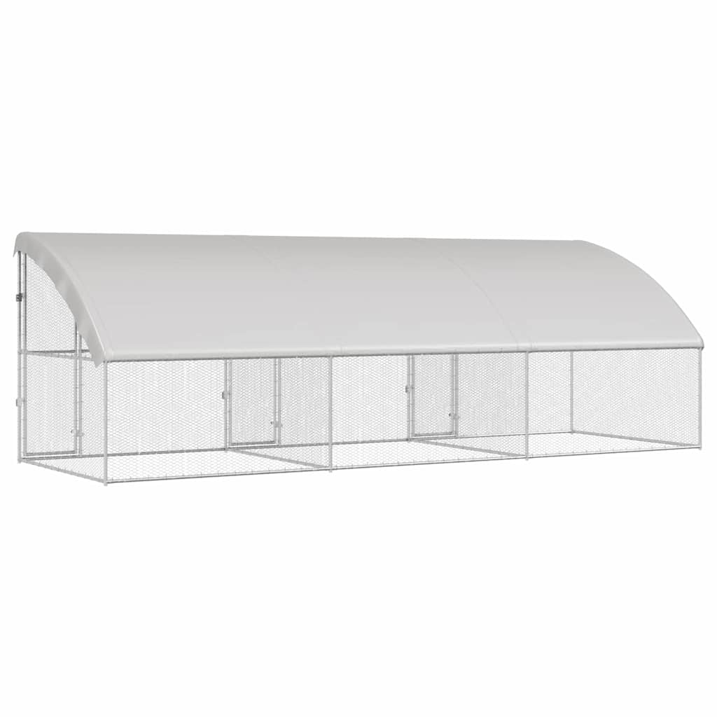 Hühnerkäfig 3 pcs Silber 600 x 200 x 200 cm Verzinkter Stahl
