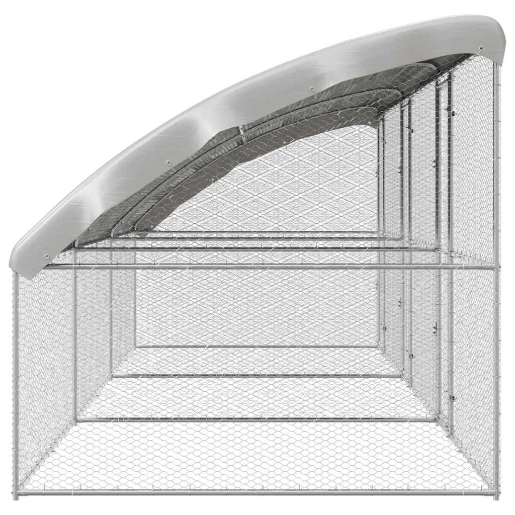 Hühnerkäfig 3 pcs Silber 600 x 200 x 200 cm Verzinkter Stahl