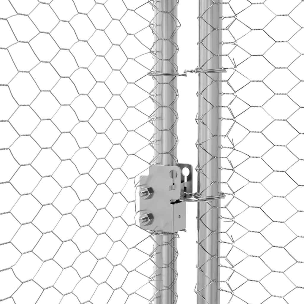 Hühnerkäfig 4 pcs Silber 800 x 200 x 200 cm Verzinkter Stahl