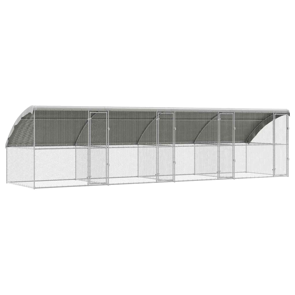 Hühnerkäfig 4 pcs Silber 800 x 200 x 200 cm Verzinkter Stahl