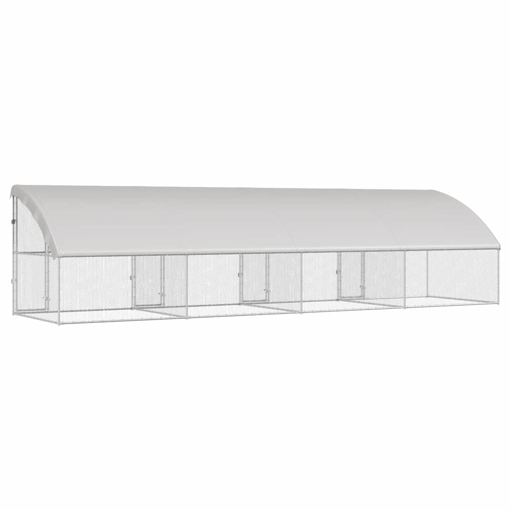 Hühnerkäfig 4 pcs Silber 800 x 200 x 200 cm Verzinkter Stahl