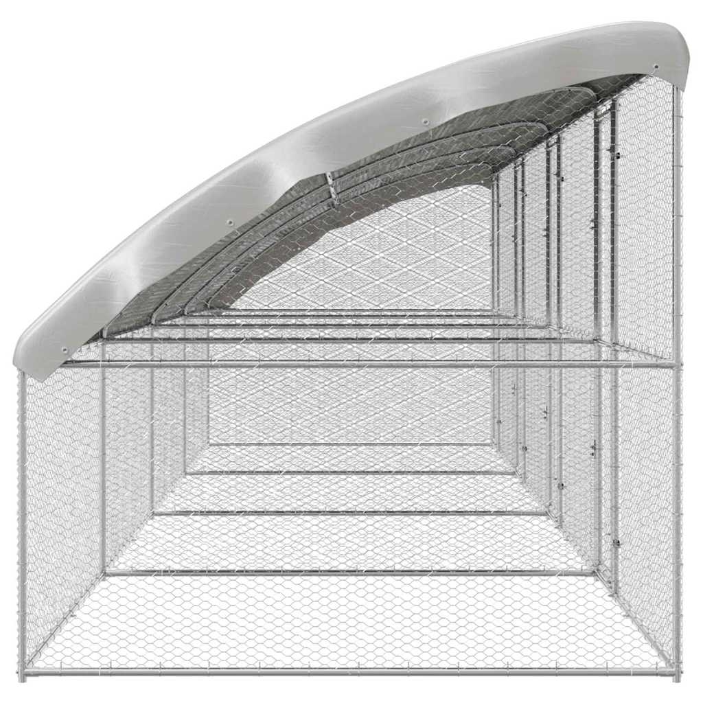 Hühnerkäfig 4 pcs Silber 800 x 200 x 200 cm Verzinkter Stahl