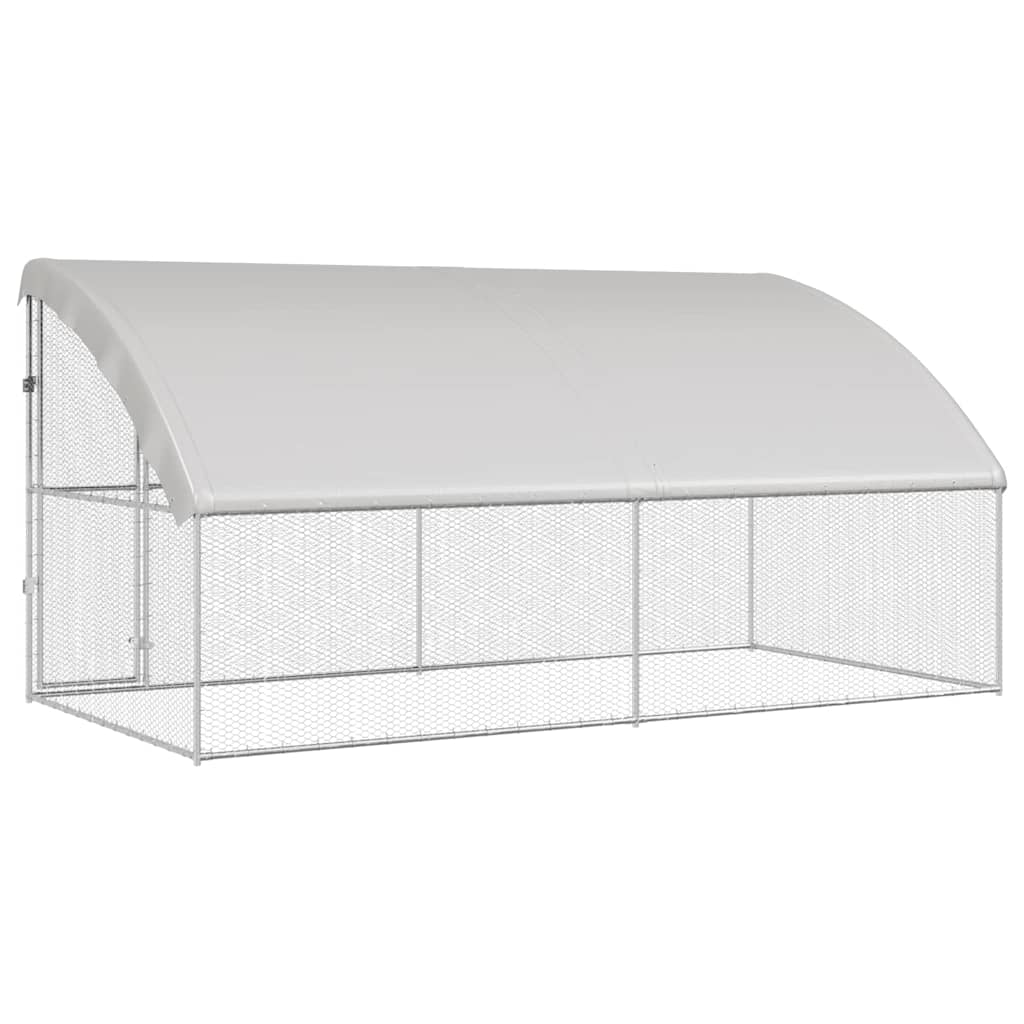 Hühnerkäfig 2 pcs Silber 400 x 200 x 200 cm Verzinkter Stahl