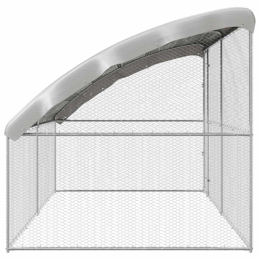 Hühnerkäfig 2 pcs Silber 400 x 200 x 200 cm Verzinkter Stahl