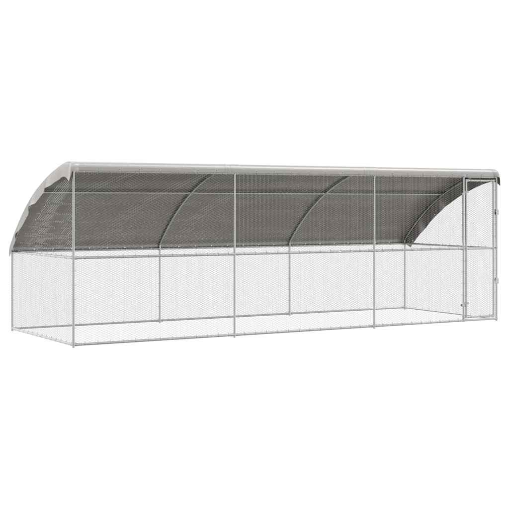 Hühnerkäfig 3 pcs Silber 600 x 200 x 200 cm Verzinkter Stahl
