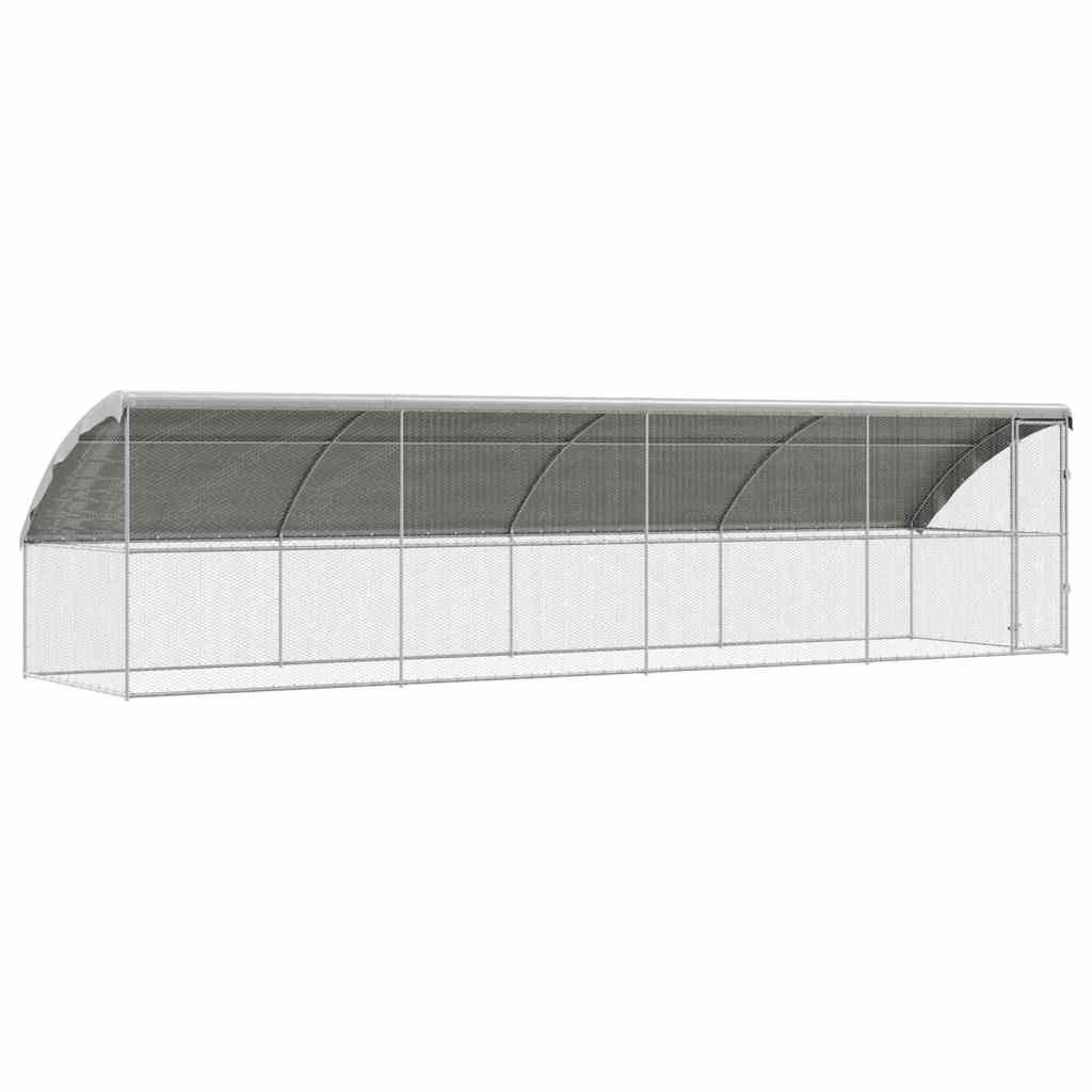 Hühnerkäfig 4 pcs Silber 800 x 200 x 200 cm Verzinkter Stahl